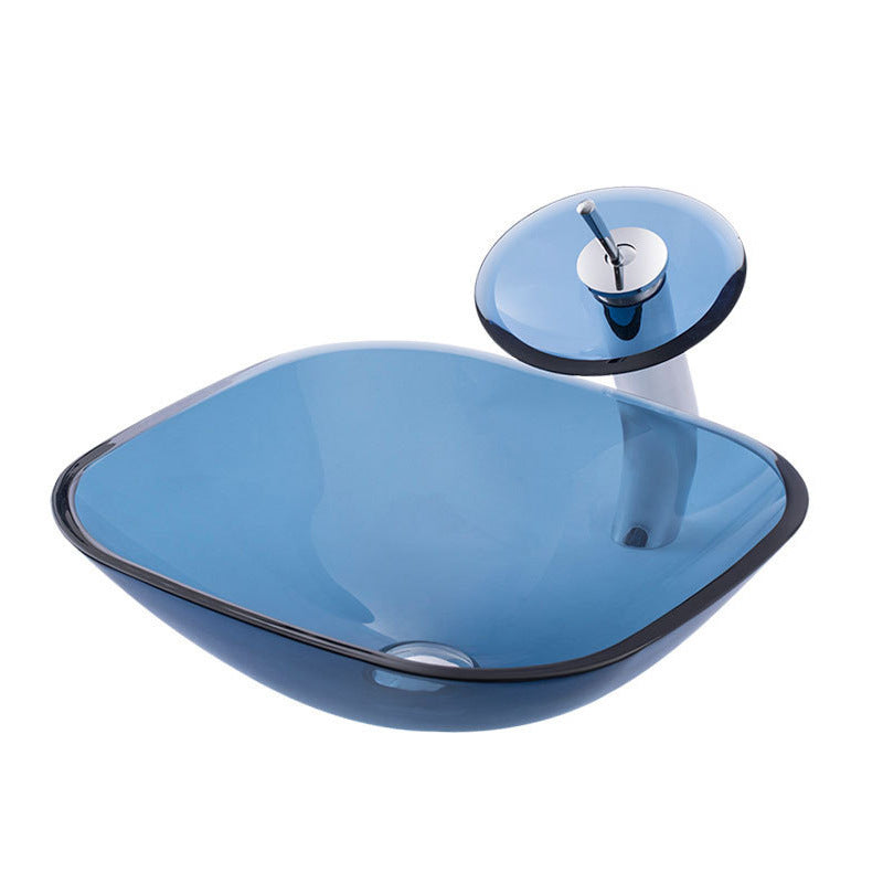 Tempered Glass Bathroom Round Wash Basin