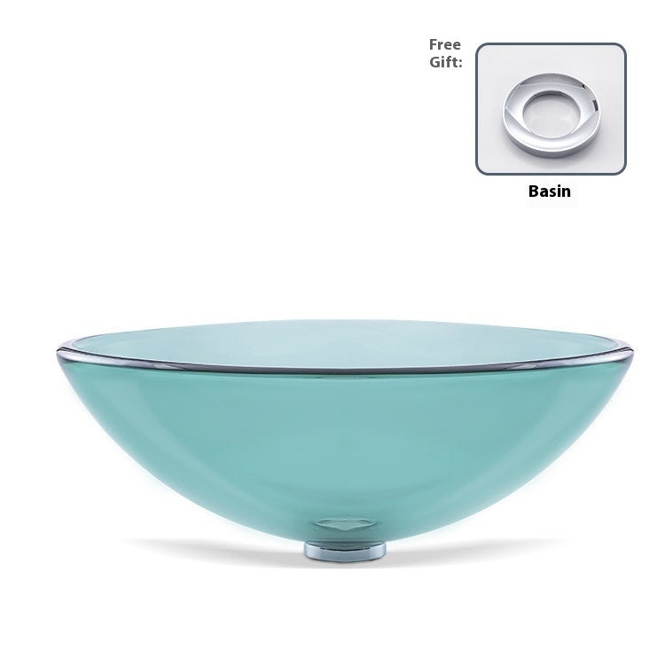 Tempered Glass Bathroom Round Wash Basin