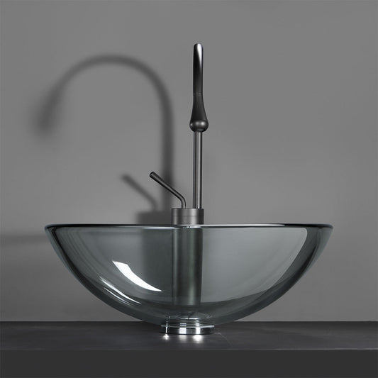 Tempered Glass Bathroom Round Wash Basin