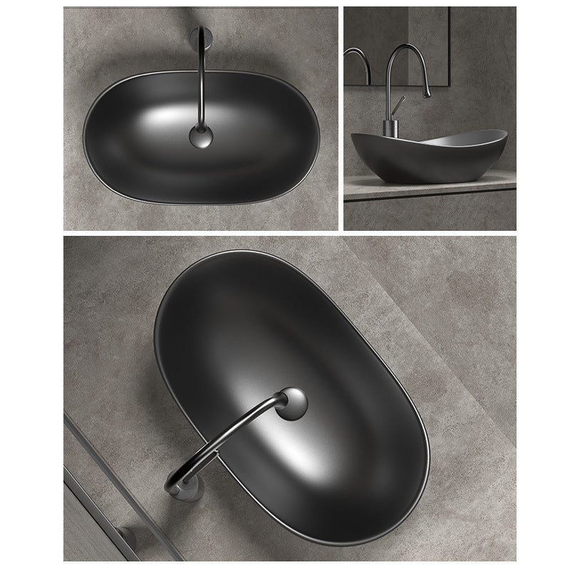 Gun Gray Table Wash Basin Ceramic Wash Inter-platform Basin