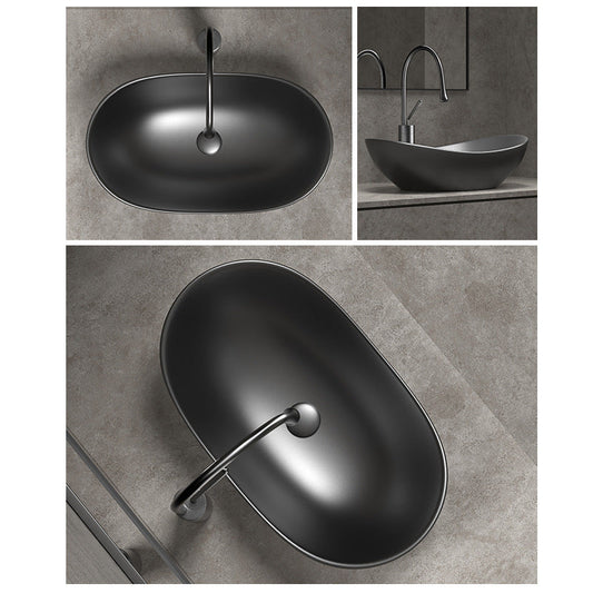 Gun Gray Table Wash Basin Ceramic Wash Inter-platform Basin